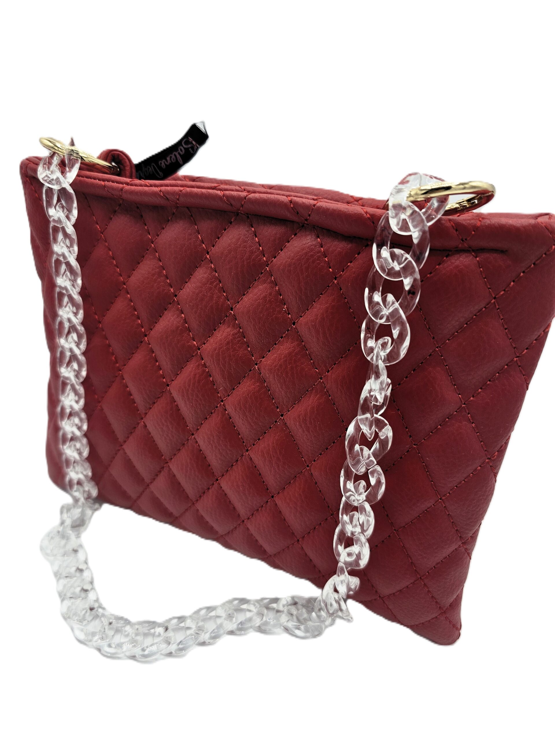 ISANEL - Mini sac - Matelassé - Rouge - Chaîne