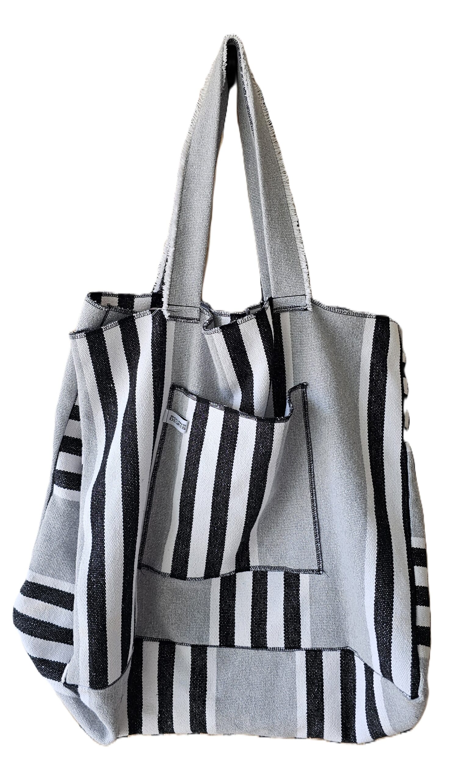 NEREA - Sac cabas XL - Coton tissé - Gris clair