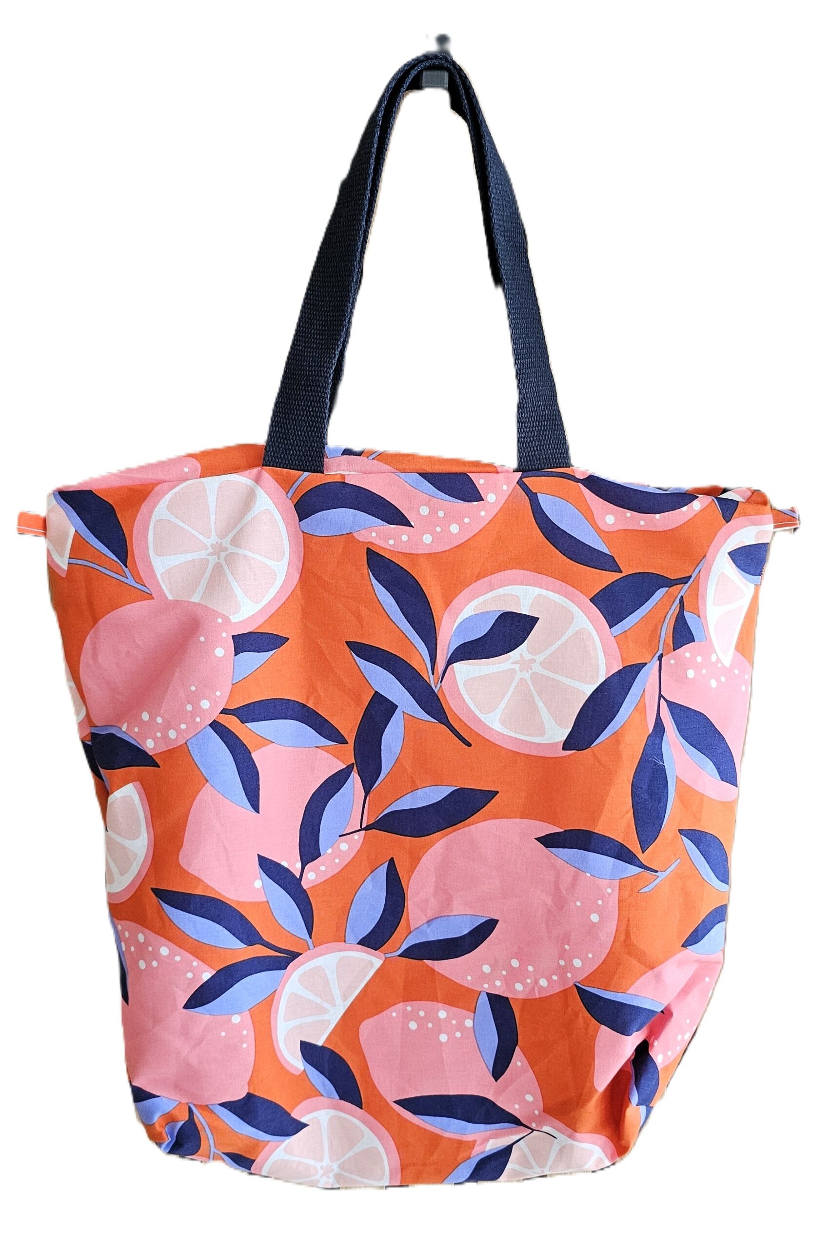 ELANEA - Sac à main - Coton enduit - Pomelo rouge - Bandoulière