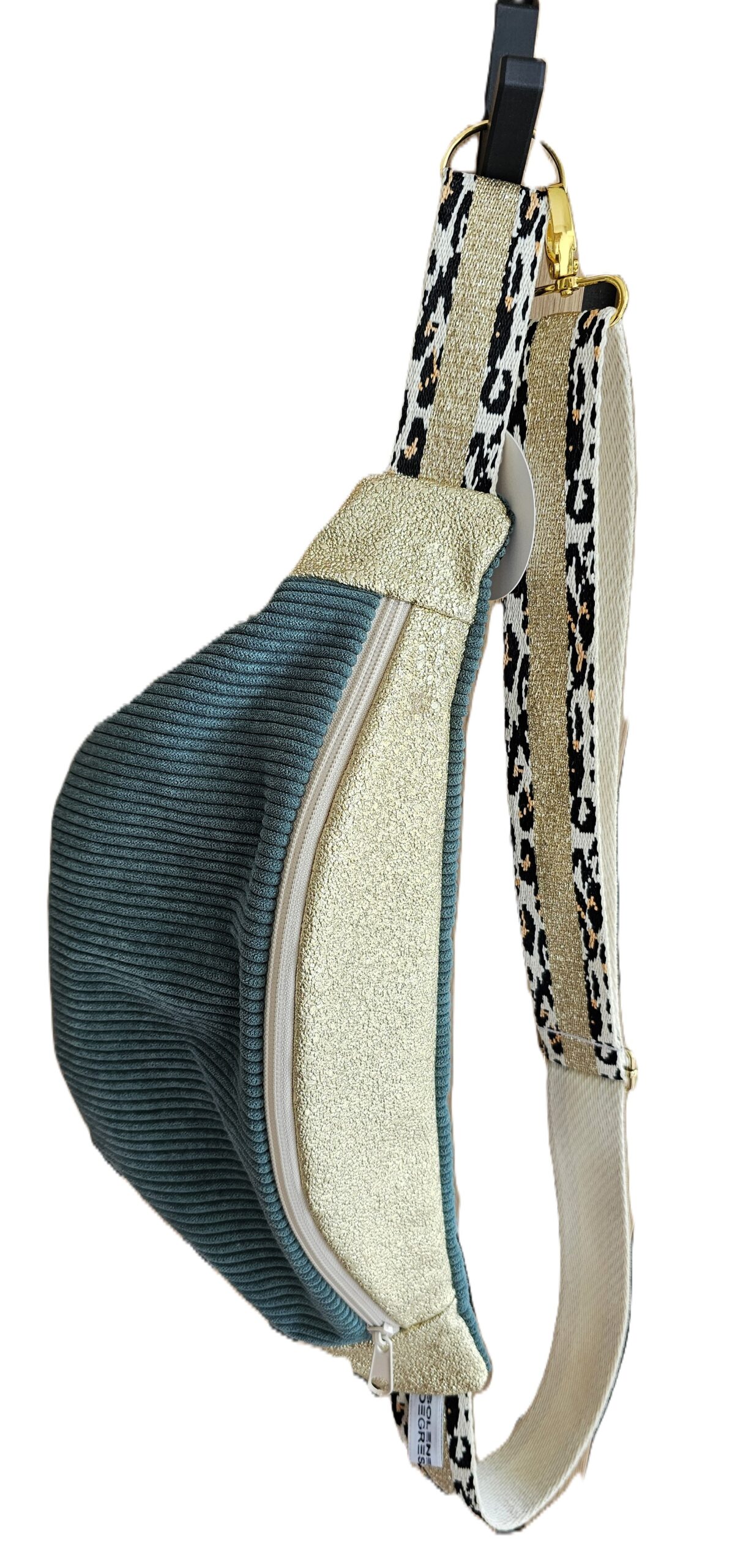 AUREA - Sac banane - Or/Velours
