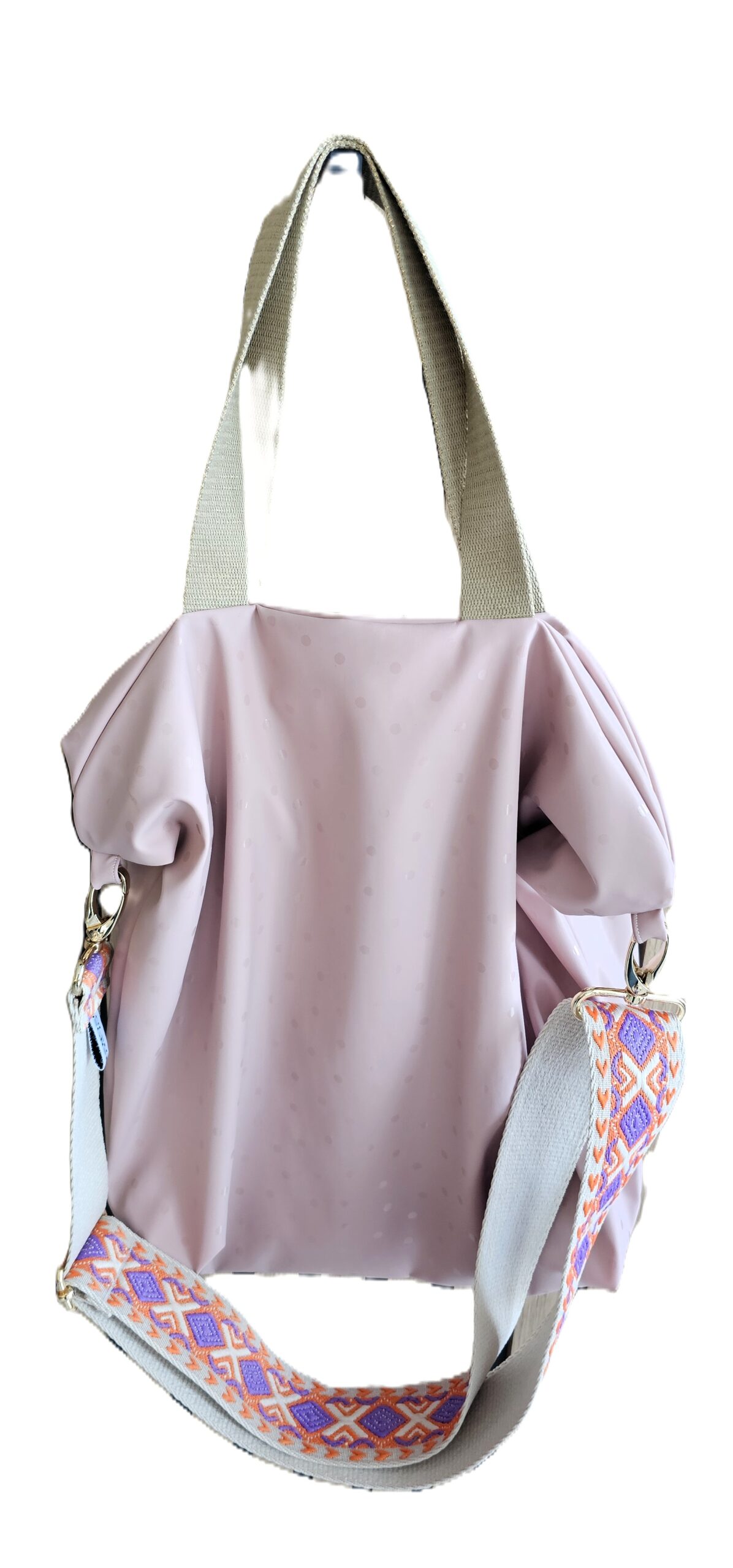 ELANEA - Sac à main - Coton enduit - Rose - Bandoulière