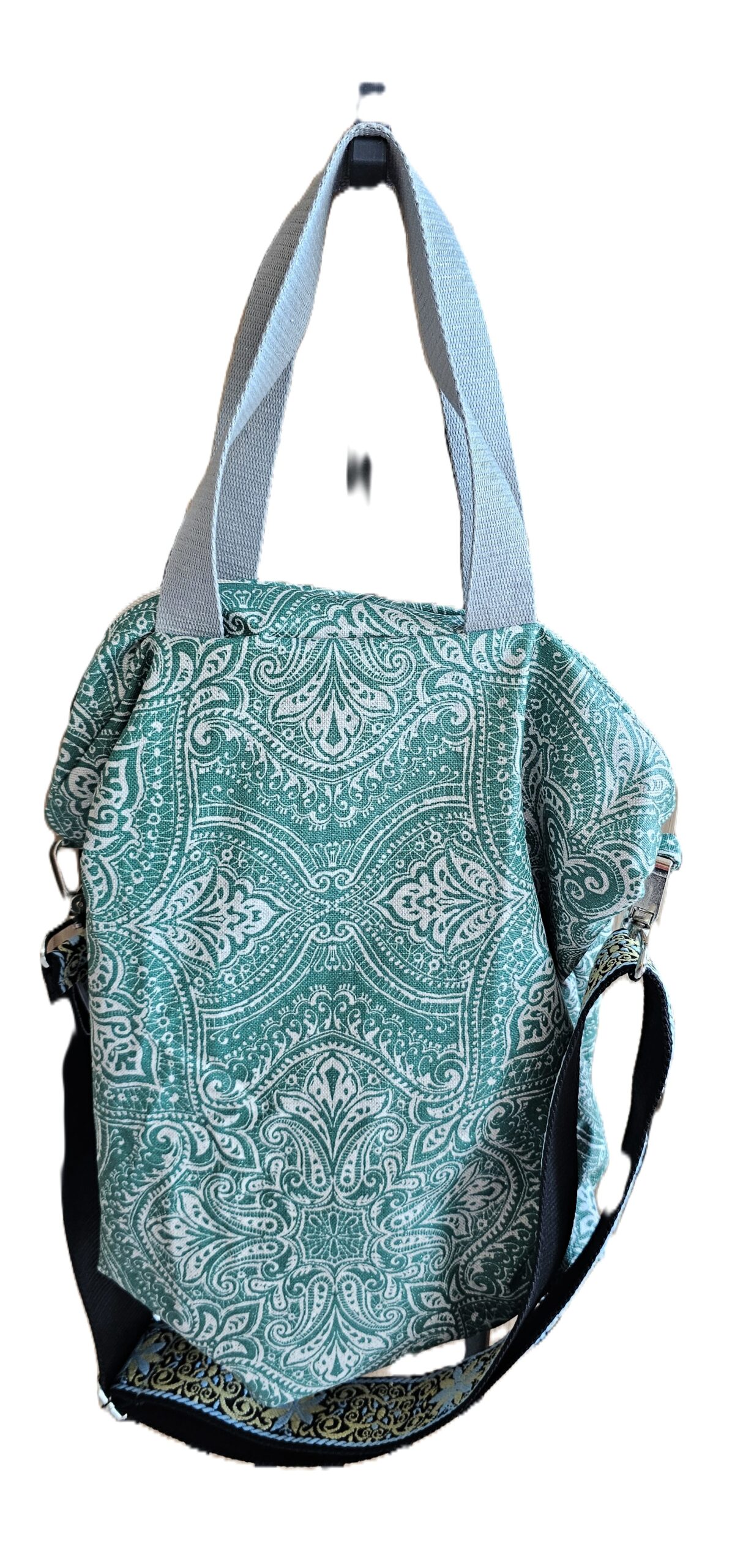 ELANEA - Sac à main - Coton enduit - Vert clair - Bandoulière