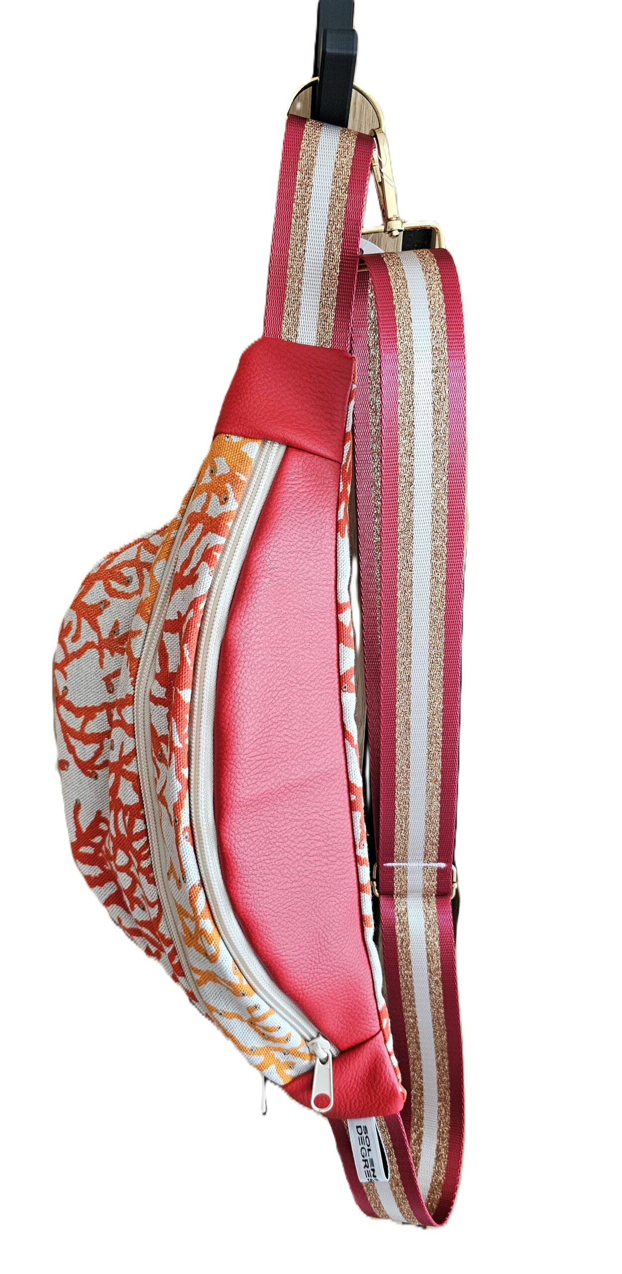 NEBELIS -Sac banane - Similicuir rouge/Corail rouge